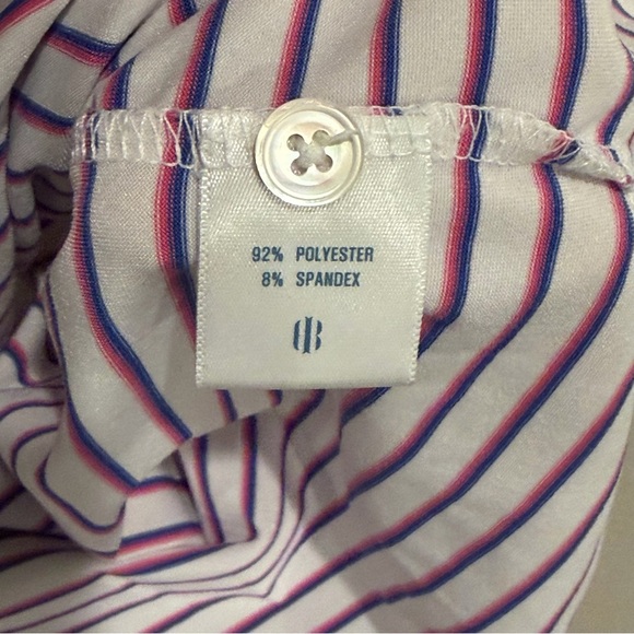Holderness & Bourne Sutton Polo Shirt Mens Large White Stripe Medalist Golf Club - Picture 8 of 9